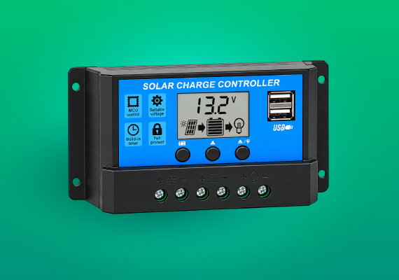 Controlador de Carga Solar PWM 10A 12V/24V